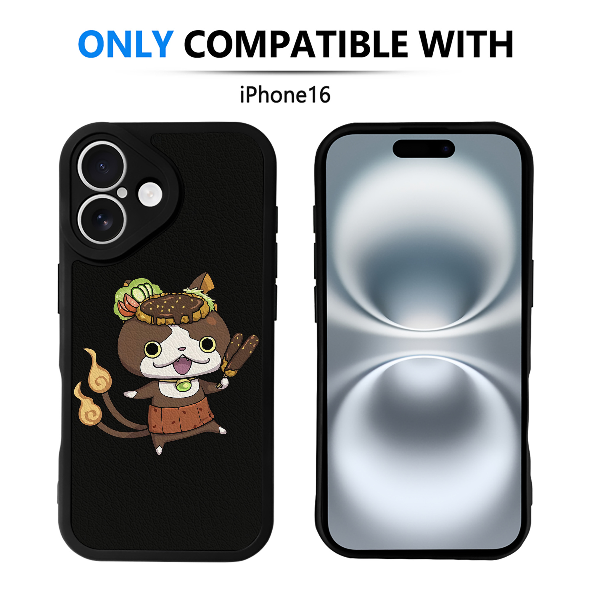 （画像用） 妖怪ウォッチ Yo-kai Watch 【iPhone 16シリーズ対応】シリコンスマホケース（レザー調） 材質：シリコン
